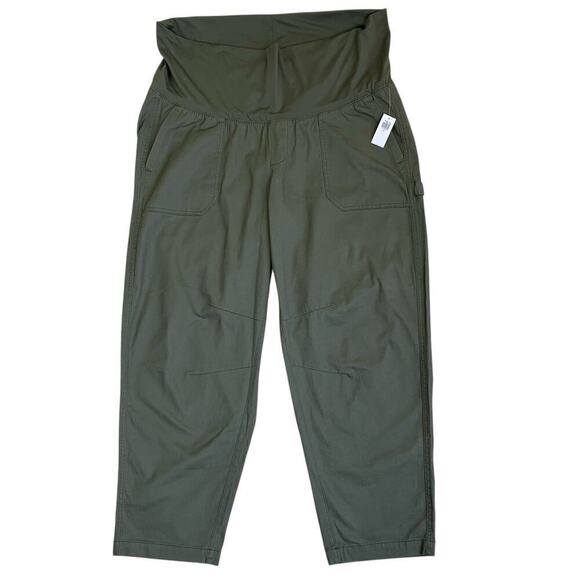 Old Navy Sz XL NWT Bundle Rollover Waist Maternity Pants Green Utility & Joggers - Picture 3 of 16